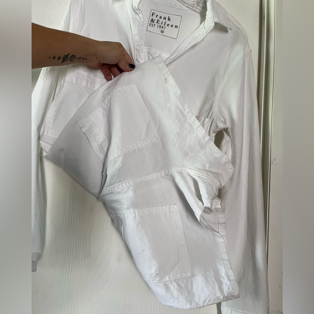 Frank & Eileen Ireland White Long Sleeve Romper with Pockets - Picture 5 of 8